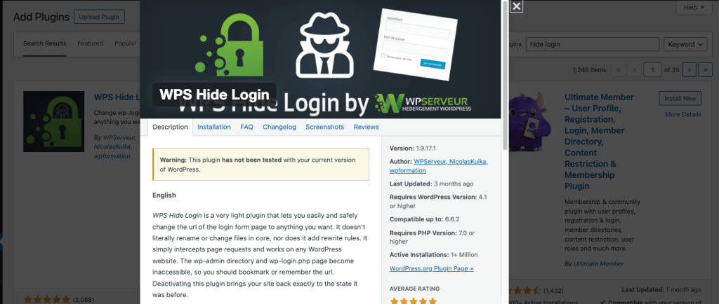 Install the WPS Hide Login Plugin